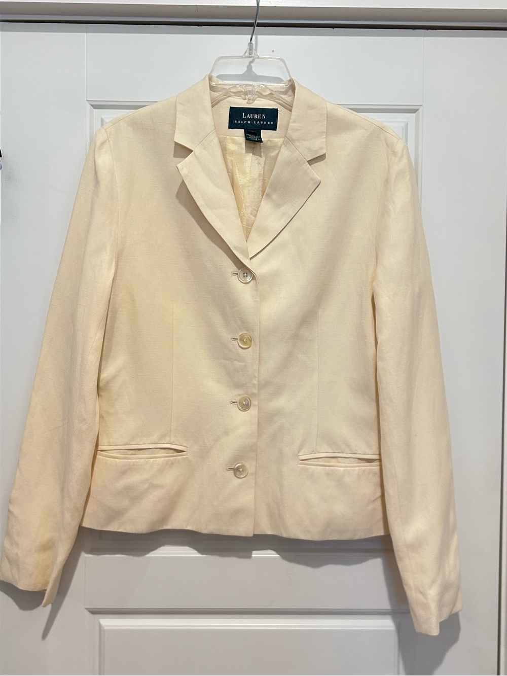 Ralph Lauren Butter Yellow Silk Linen Blend Women's Blazer